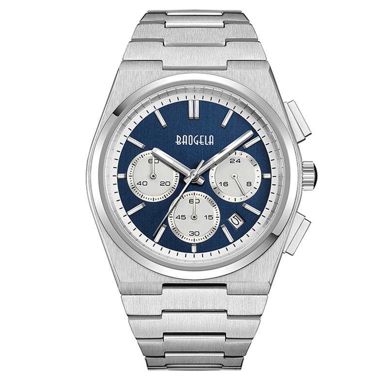 Baogela Top Brand Watches for Men Fashion Chronograph Sport Vedenpitävä kvartsikello 50TM rento ruostumaton kello Reloj Hombre 22803